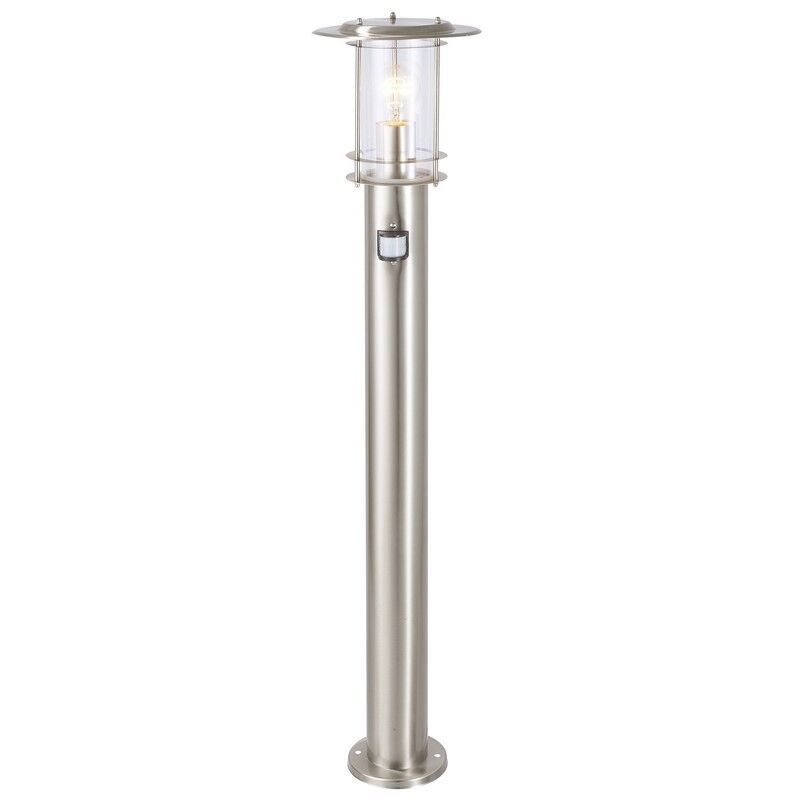 Metal udendørslampe gulvlampe med bevægelsessensor krom, Shamayra, IP44 Metal udendørslampe gulvlampe med bevægelsessensor krom, Shamayra, IP44