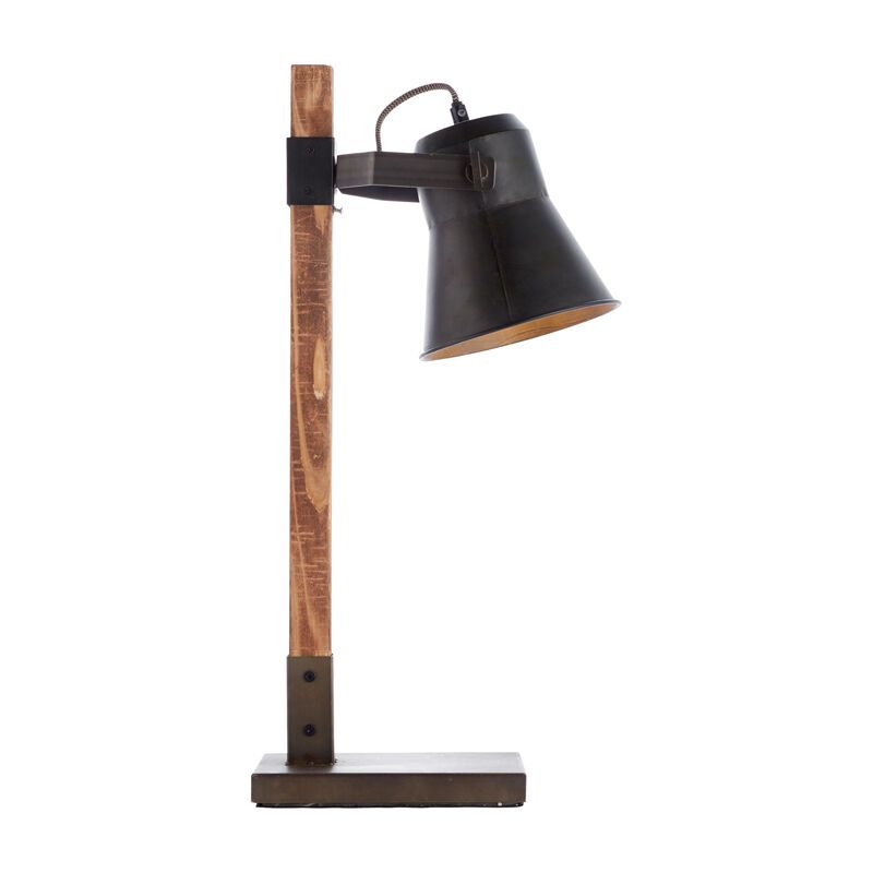 Træ bordlampe brun, Audrey, med brytare