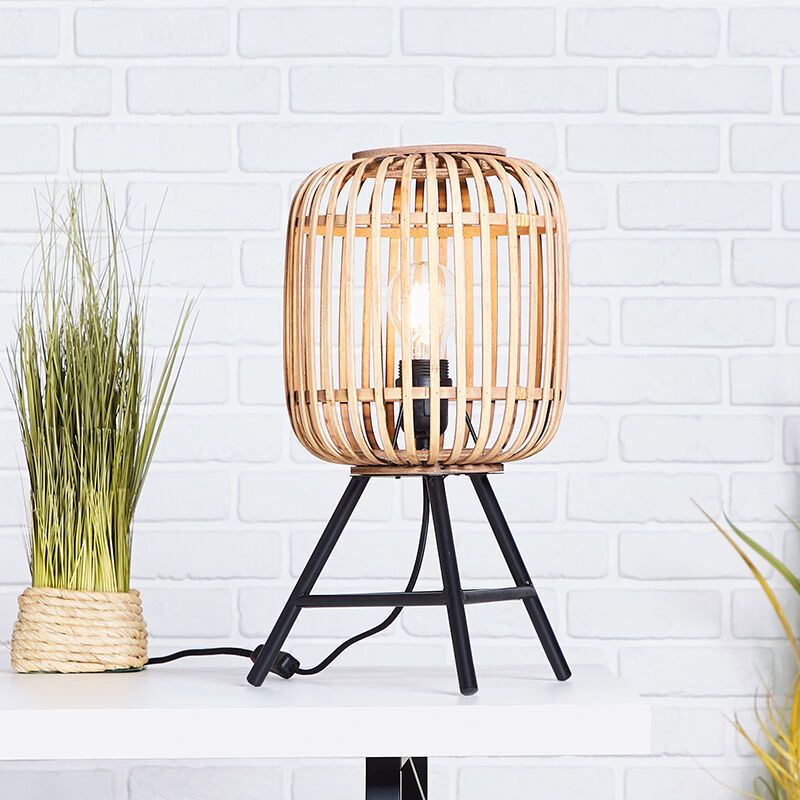 Industri bordlampe brun, Brain, med brytare Industri bordlampe brun, Brain, med brytare