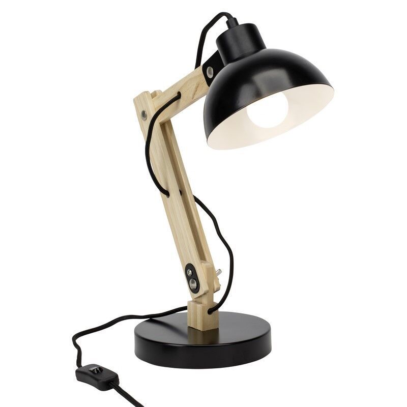 Modern skrivebordslampe sort, Allegra, med brytare