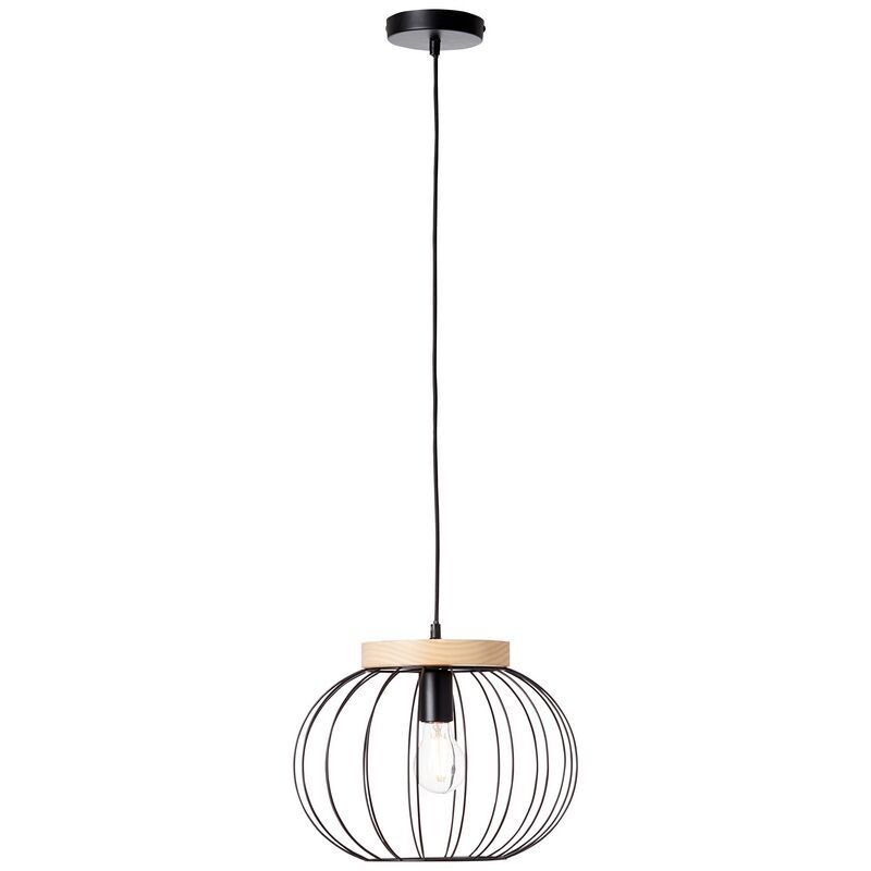 Træ pendler lampe sort, Donato