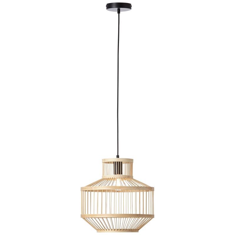 Træ pendler lampe sort, Luit
