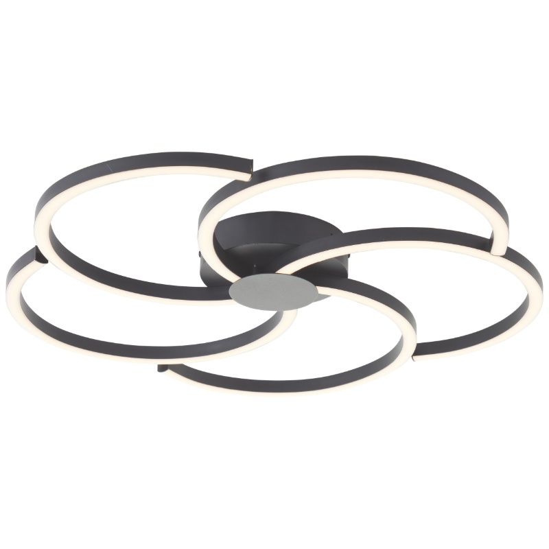 Design loftlampe sort, Somia, 32W, 3000K LED, 3 trins lysdæmper