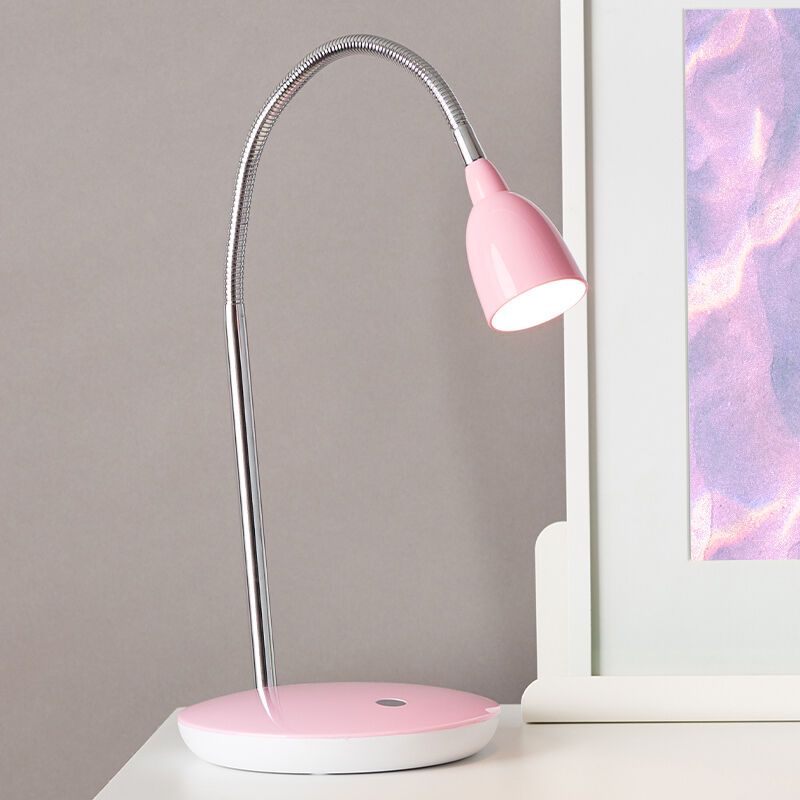 Plast skrivebordslampe lyserød, Kit, 3W, 3000K LED, med brytare