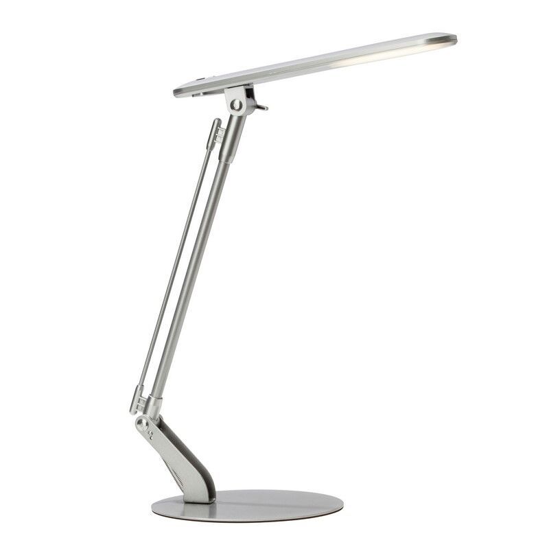 Metal skrivebordslampe sølv, Larah, 6W, 4000K LED, med brytare