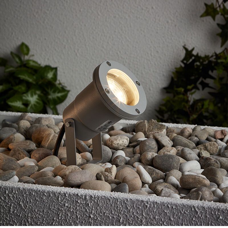 Glas havespot på spyd grå, Shanna, 3W, 3000K LED, IP44