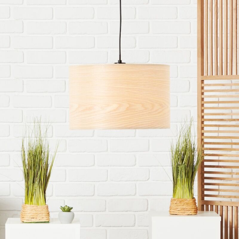 Træ pendler lampe beige, Enna