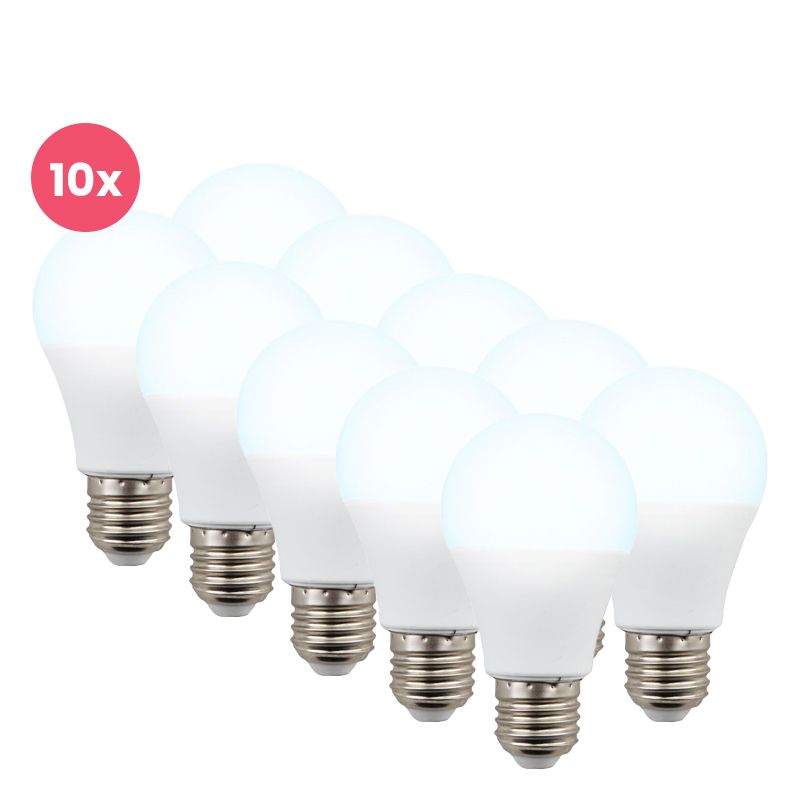 10-pak Lagiba E27 LED pære Bradley, A60, 7W, 6500K 10-pak Lagiba E27 LED pære Bradley, A60, 7W, 6500K