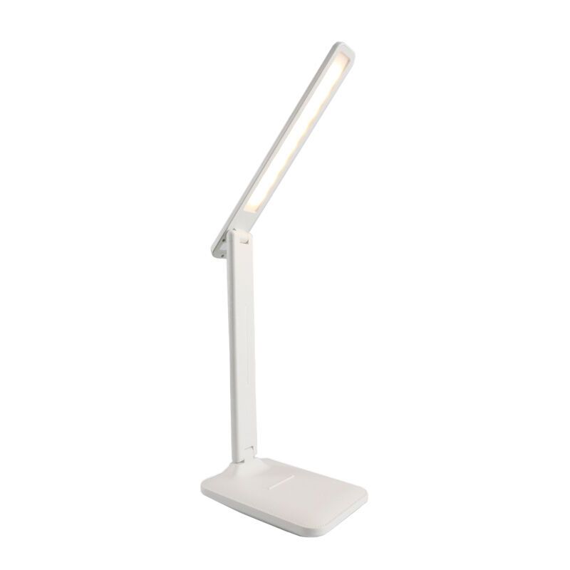 Hvid modern skrivebordslampe plast, Danila, 5W, justerbar lysfarve LED, med beröringsdimmer Hvid modern skrivebordslampe plast, Danila, 5W, justerbar lysfarve LED, med beröringsdimmer