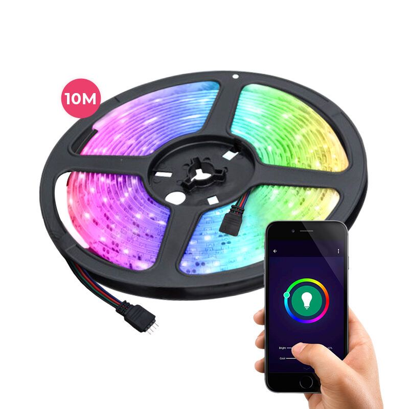 10 meter smart WiFi LED strip til TV, 30w, RGB (alle farver) 10 meter smart WiFi LED strip til TV, 30w, RGB (alle farver)