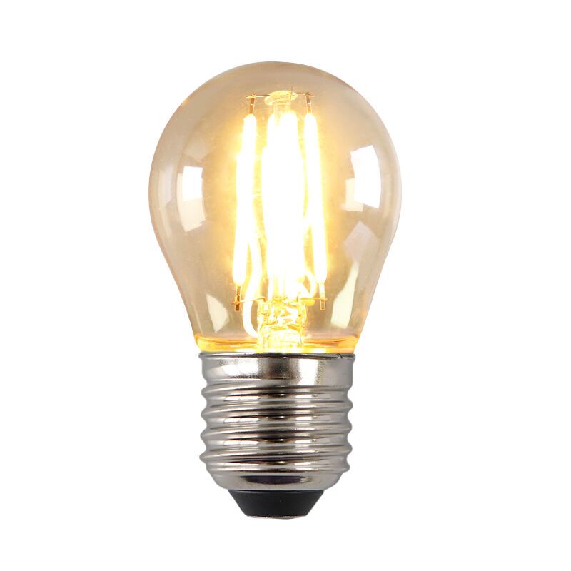 Dæmpbar Olucia E27 LED pære, P45, 4W, Amber glas, 2200K