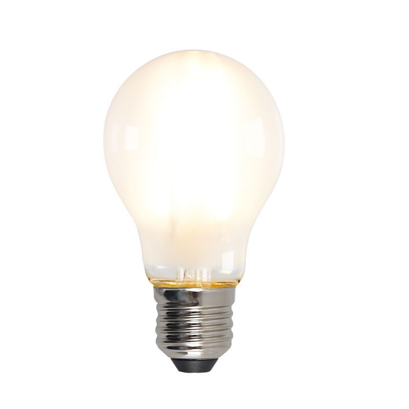 Dæmpbar Olucia E27 LED pære, A60, 5w, Hvidt glas, 2700k