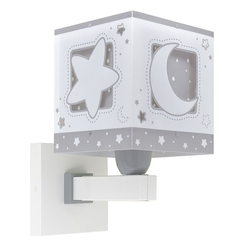 Grå væglampe til børneværelse plast, Moonlight