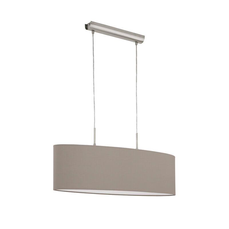 Taupe modern pendler lampe stof, Abano Taupe modern pendler lampe stof, Abano
