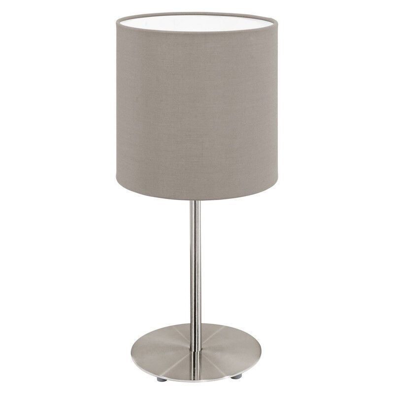 Taupe modern bordlampe stof, Abano, med brytare