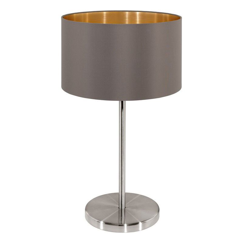 Brun modern bordlampe stof, Terme, med brytare Brun modern bordlampe stof, Terme, med brytare