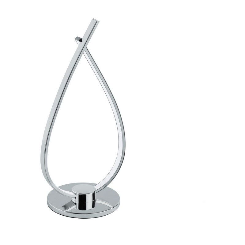 Krom modern bordlampe plast, Therese, 14W, 3000K LED, med brytare Krom modern bordlampe plast, Therese, 14W, 3000K LED, med brytare