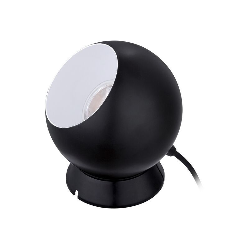 Sort bordlampe stål, Alliano, med brytare