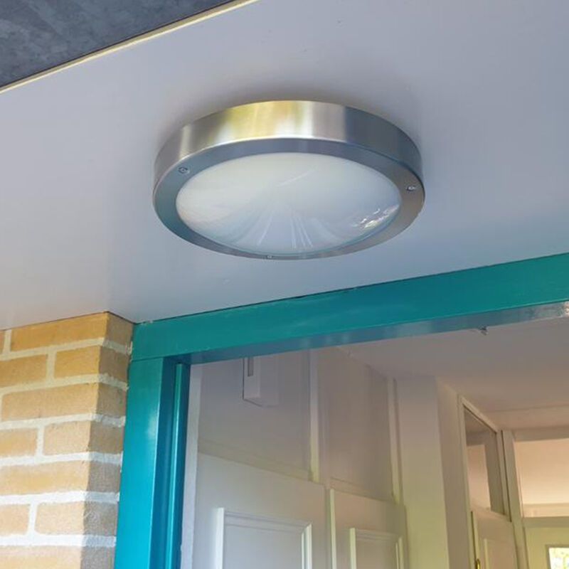 Sølv udendørs væglampe med skumringssensor glas, Bob, IP44