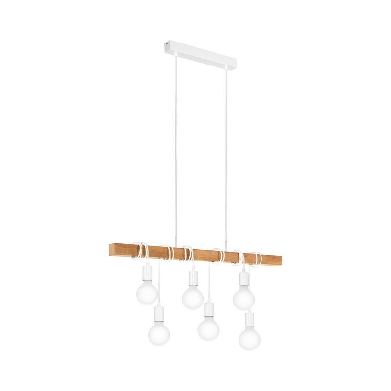 Træ pendler lampe hvid, Anton