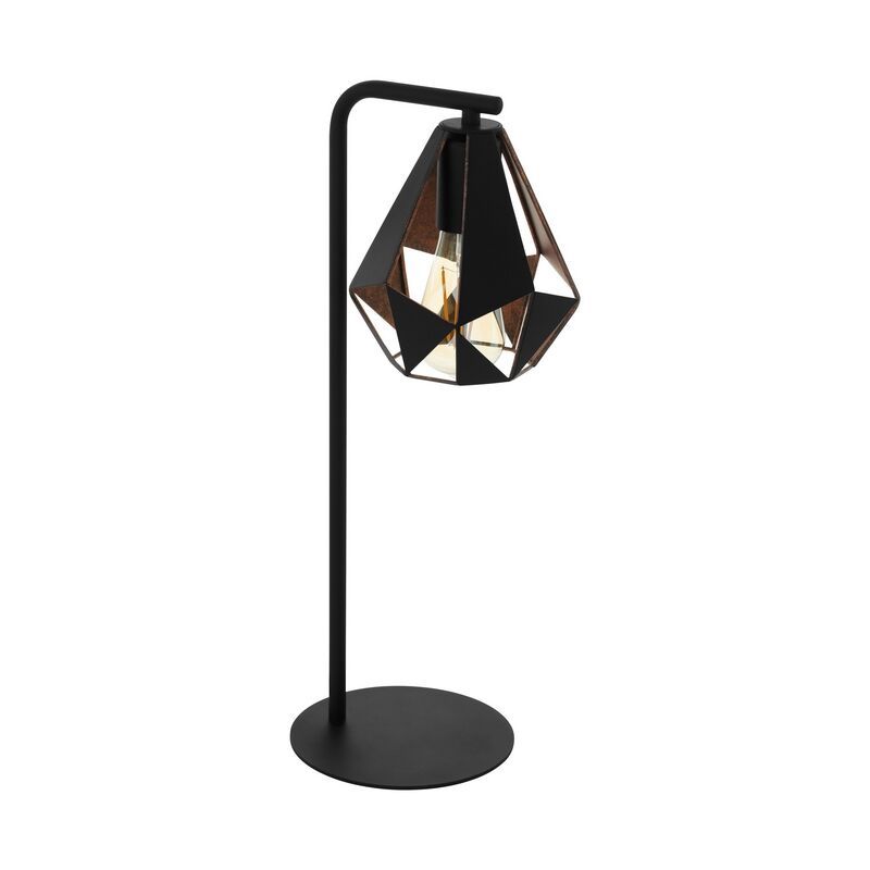 Sort design bordlampe stål, Acri, med brytare