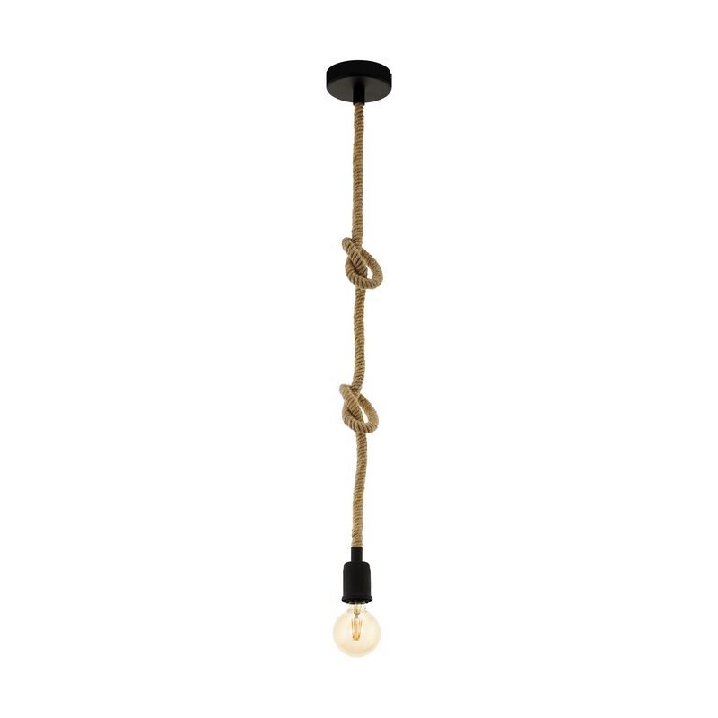 Sort industri pendler lampe stål, Simeon