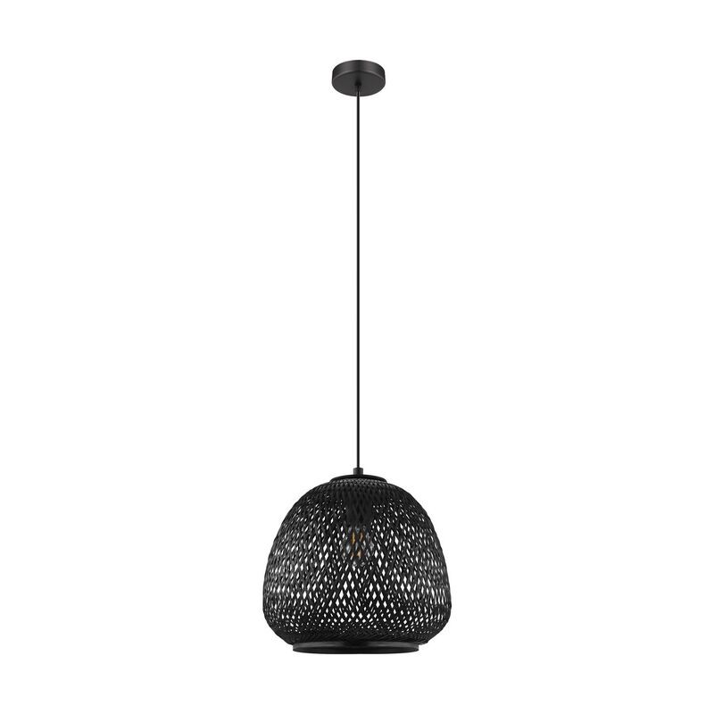 Træ pendler lampe sort, Nicole