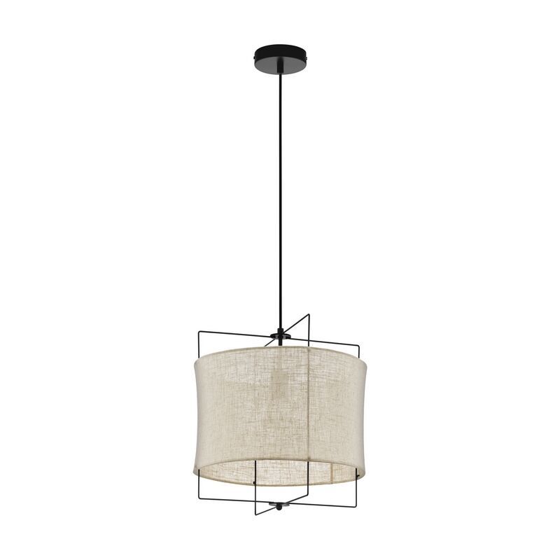 Beige rustik pendler lampe stof, Annegien