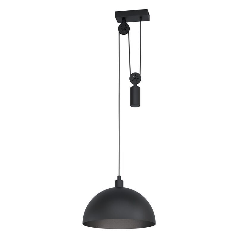 Sort industri pendler lampe stål, Yvette