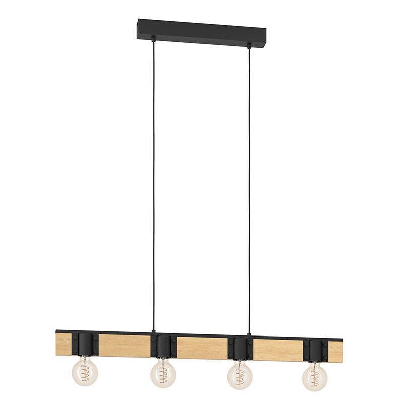 Brun rustik bordlampe træ, Angela