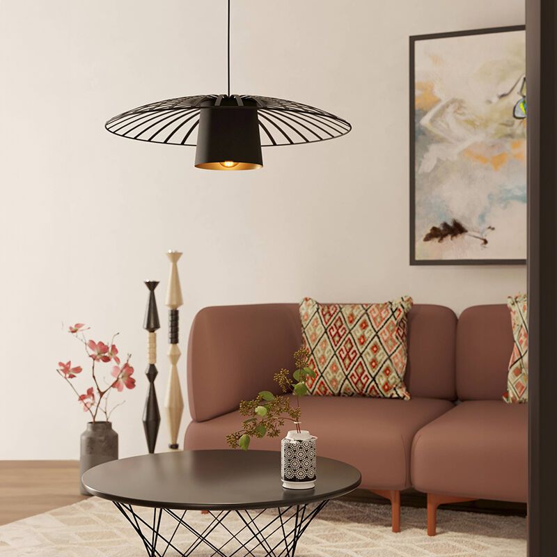 Sort retro pendler lampe stål, Fernando Sort retro pendler lampe stål, Fernando