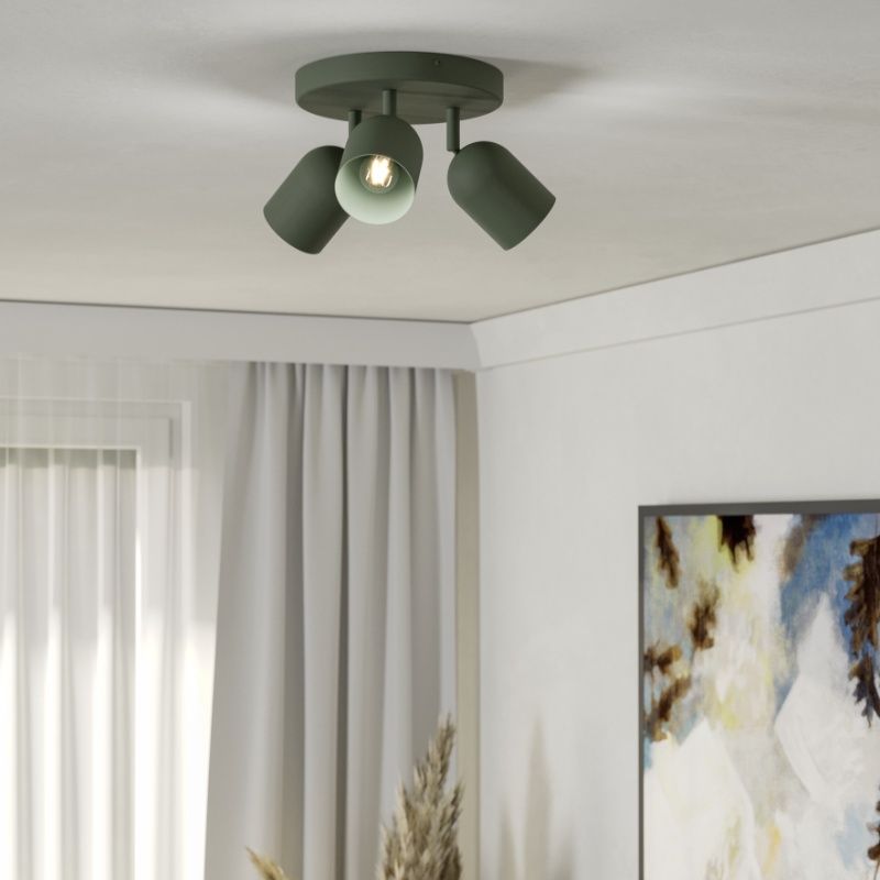 Grøn vintage loftlampe stål, Tjitte Grøn vintage loftlampe stål, Tjitte