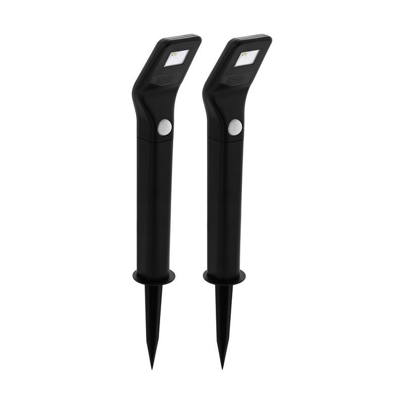 Sort havespot på spyd plast, Zora, 1W, 3000K LED, IP44