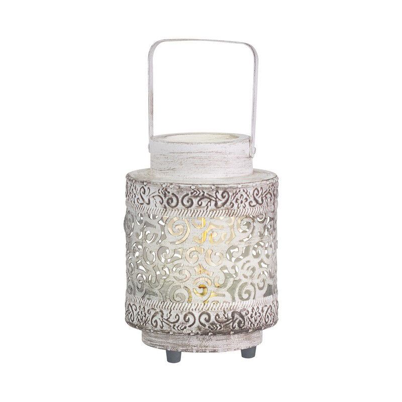 Hvid orientalsk bordlampe stål, Abdelrahman, med brytare Hvid orientalsk bordlampe stål, Abdelrahman, med brytare