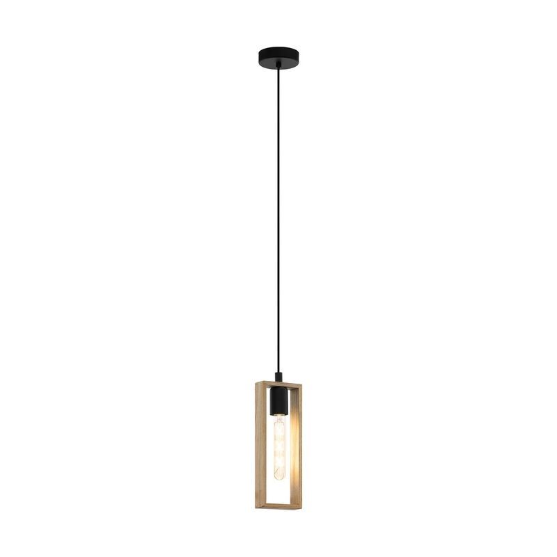 Træ pendler lampe brun, Elroy