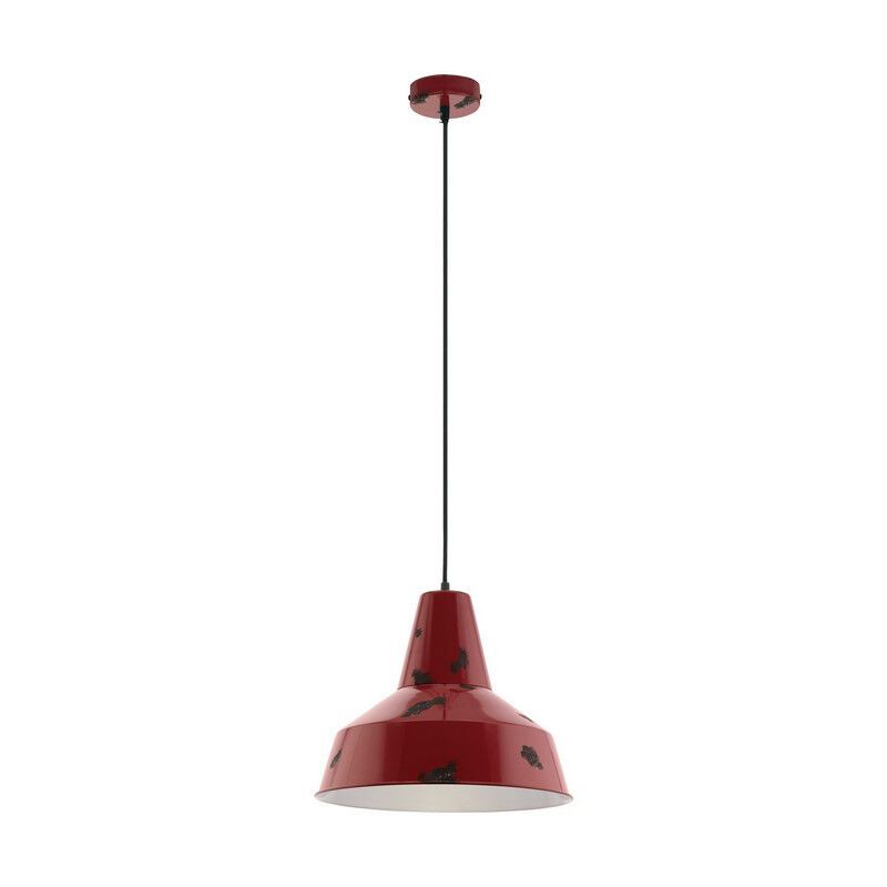 Rød retro pendler lampe metal, Praia