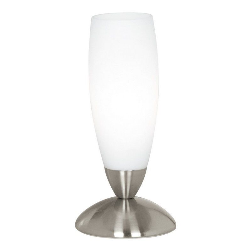 Nikkel modern bordlampe glas, Enland, med brytare Nikkel modern bordlampe glas, Enland, med brytare