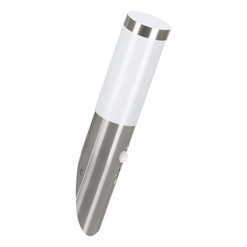 Sølv udendørs væglampe med bevægelsessensor plast, Carlein, IP44