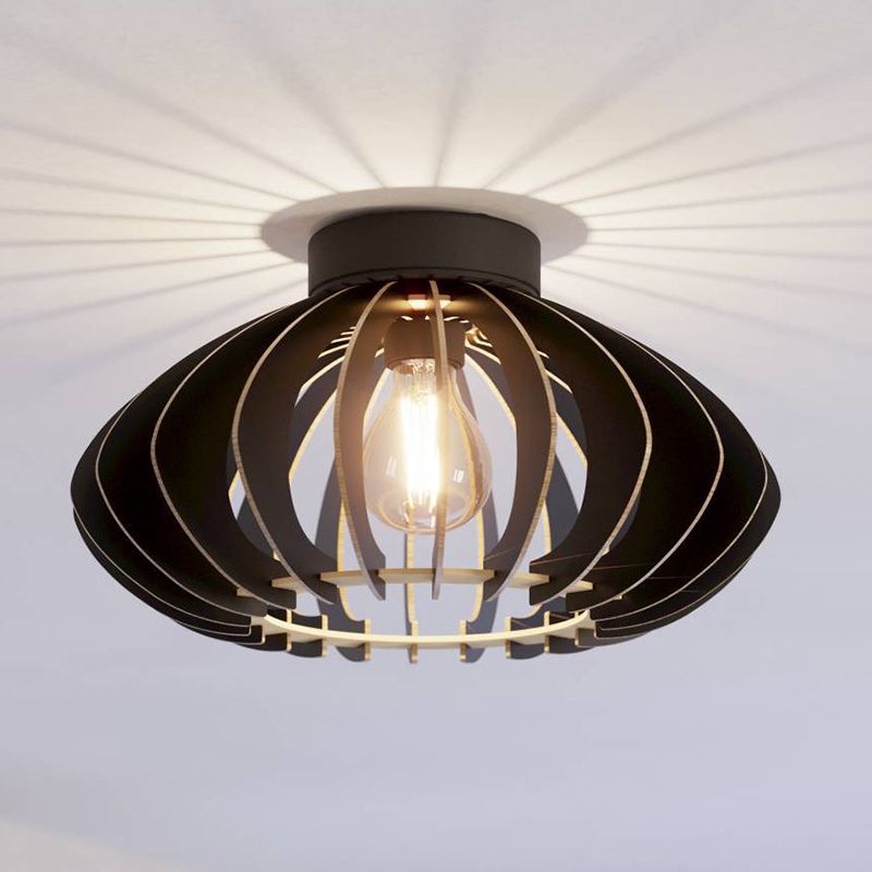 Sort industri loftlampe træ, Bergama Sort industri loftlampe træ, Bergama