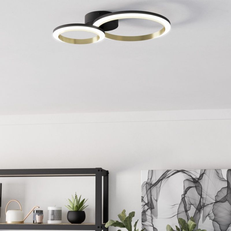 Messing design loftlampe plast, Conrad, 12W, 4000K LED, 3 trins lysdæmper Messing design loftlampe plast, Conrad, 12W, 4000K LED, 3 trins lysdæmper