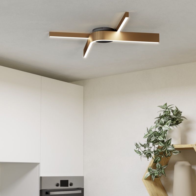 Bronze design smart loftlampe plast, Frauke, 18W, RGBW LED, med fjärrkontroll