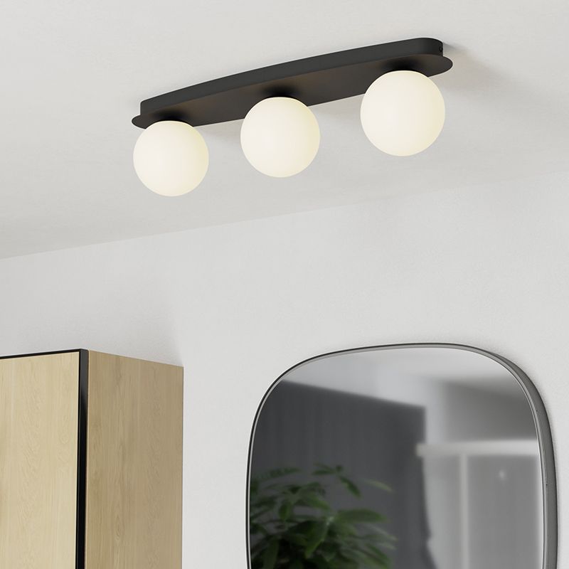 Sort modern loftlampe stål, Cornee, 4,2W, 2700K LED, IP44