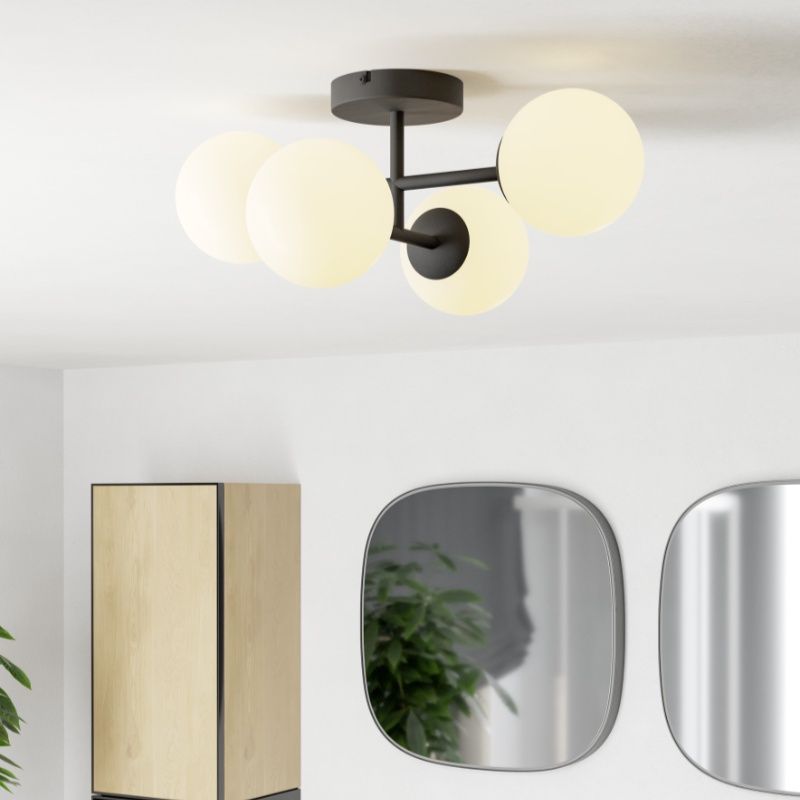 Sort modern loftlampe stål, Cornee, 4,2W, 2700K LED, IP44 Sort modern loftlampe stål, Cornee, 4,2W, 2700K LED, IP44