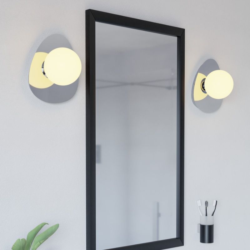 Krom modern væglampe stål, Cornee, 4,2W, 2700K LED, IP44