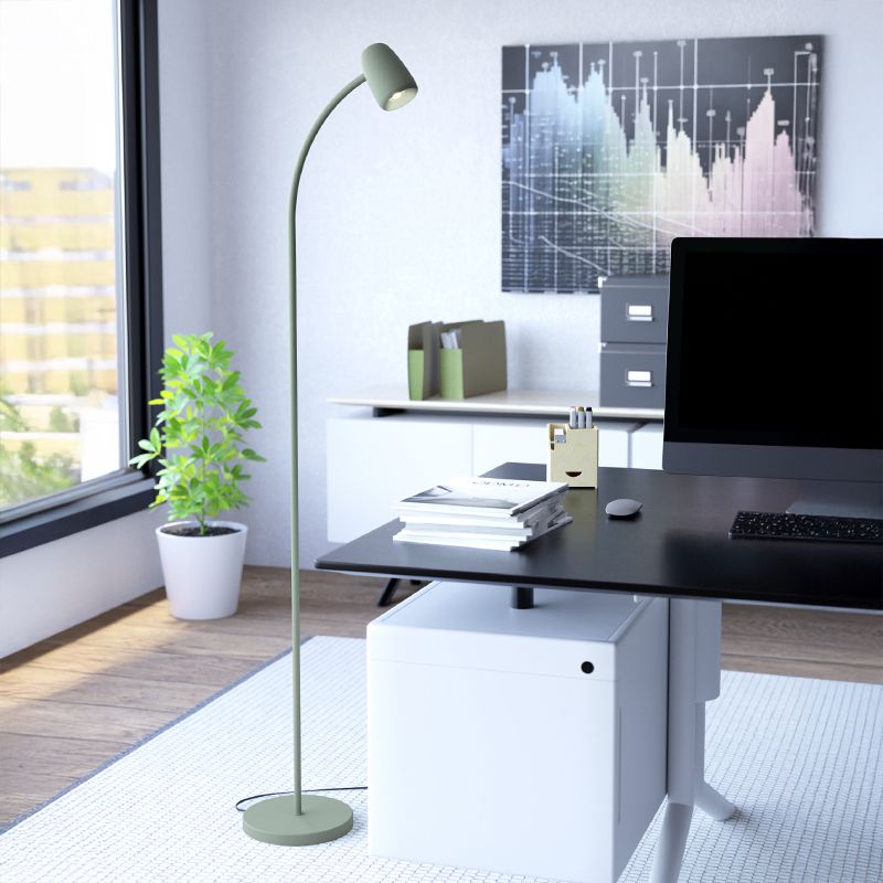 Grøn modern gulv lampe stål, Sahila, med brytare