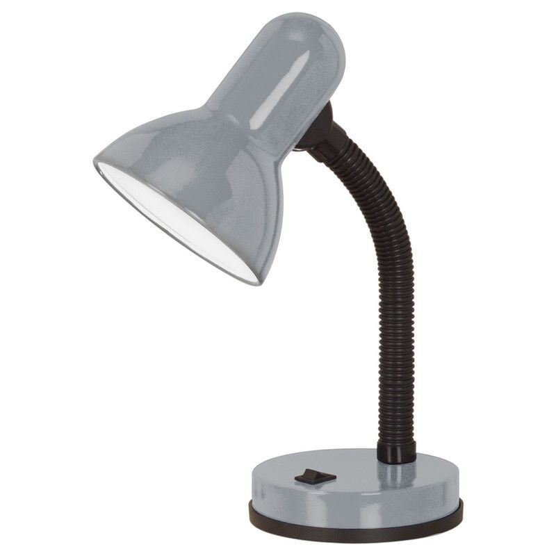 Sølv skrivebordslampe plast, Sten, med brytare