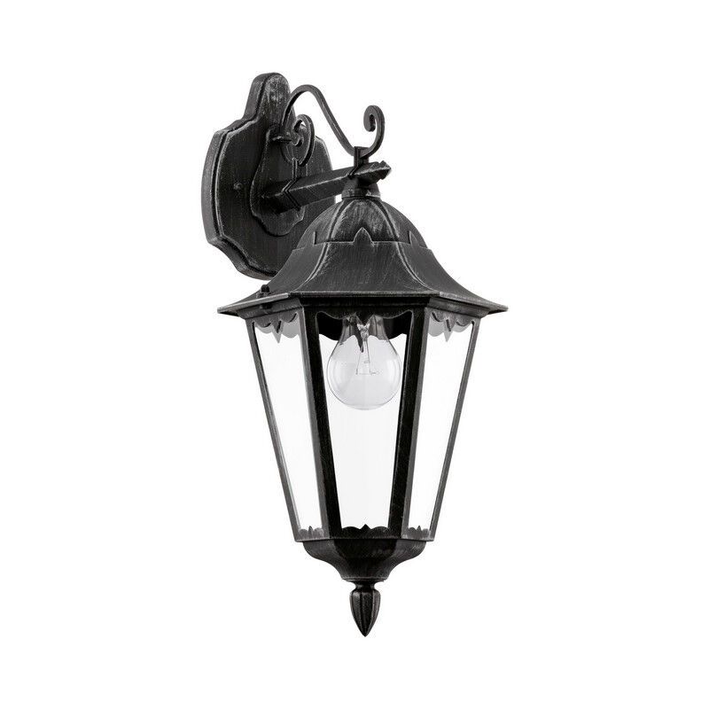 Sort klassisk udendørslampe aluminium, Leanna, IP44