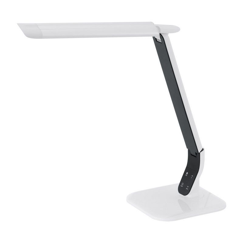 Hvid design skrivebordslampe plast, Ilias, 6W, 5000K LED, med beröringsdimmer