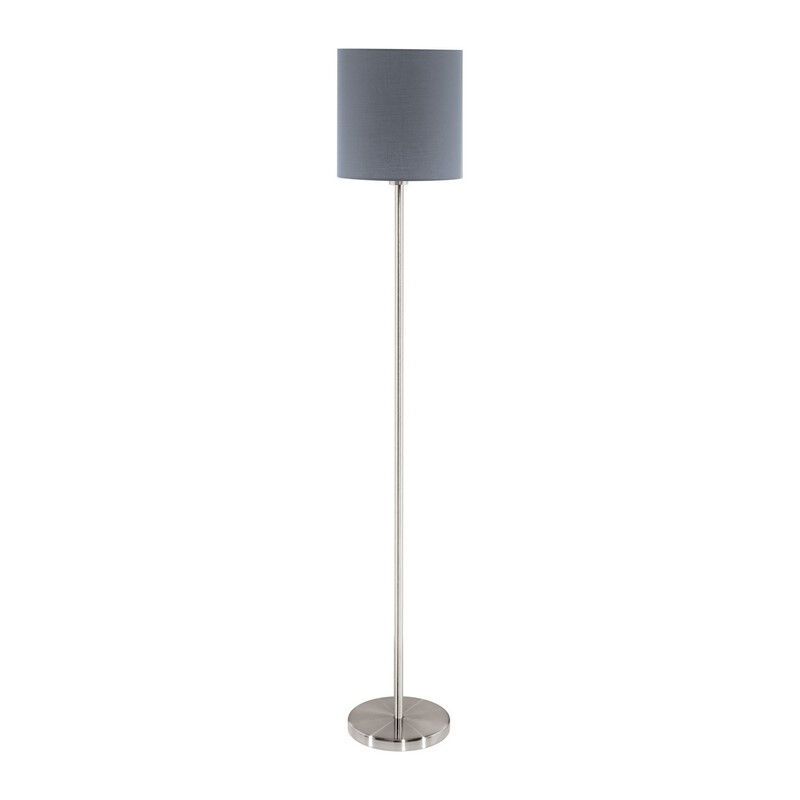 Grå modern gulv lampe stof, Abano, med brytare
