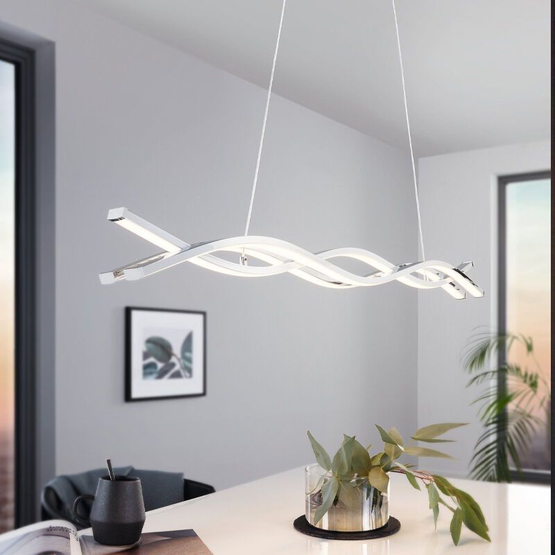 Krom modern pendler lampe aluminium, Arantxa, 13W, 3000K LED